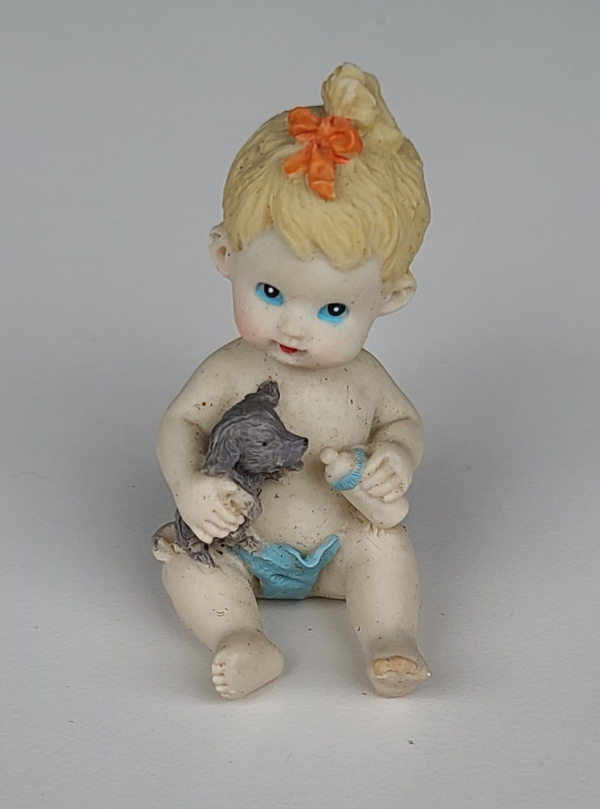 Vintage Piano Baby Bisque Porcelain Infant Figurine